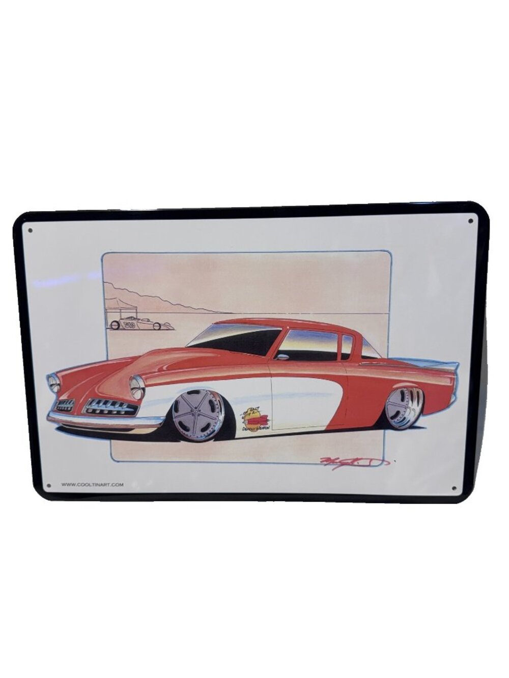 Vintage Metal Tin Garage Sign Studebaker Slammed Hot Rod Man Cave Classic Car